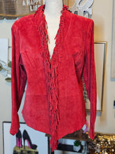 Load image into Gallery viewer, Dialogue Women&#39;s Red Leather Blouse 5

