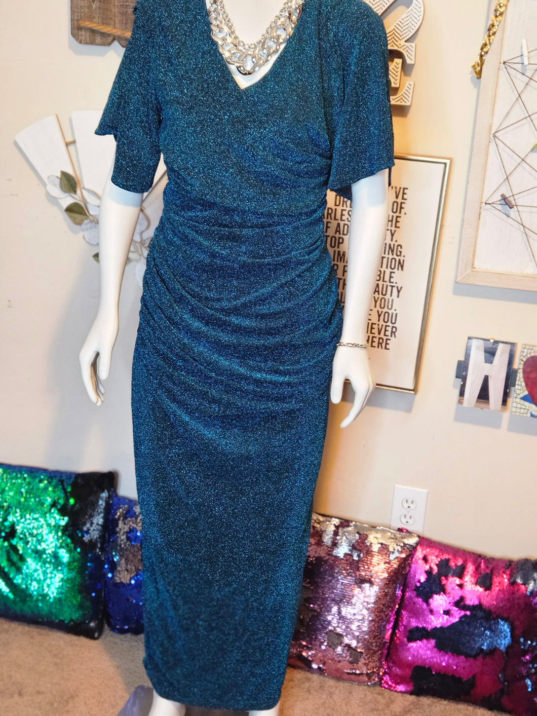 Blue Shimmer Dress (XL)